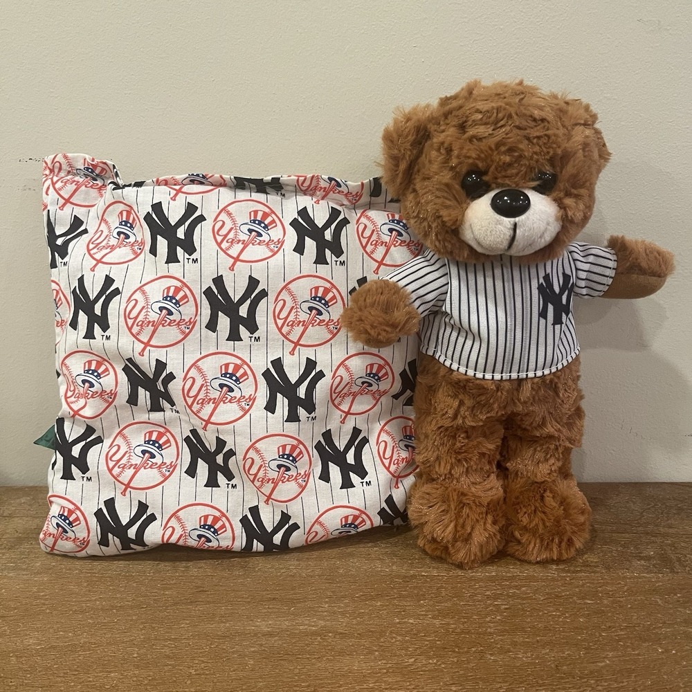 New York Yankees Forever Collectibles Teddy Bear Plush & Handmade Pillow Set MLB